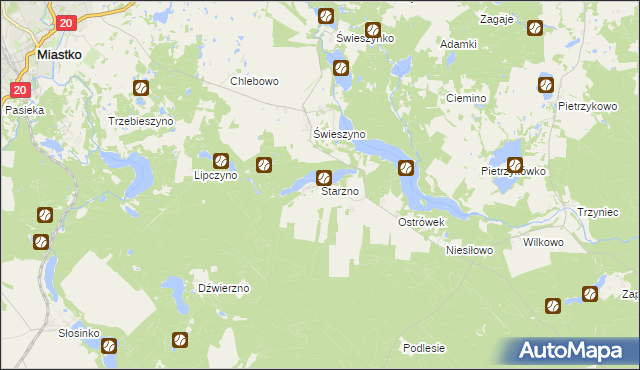 mapa Starzno, Starzno na mapie Targeo