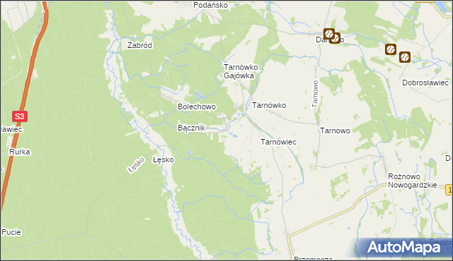 mapa Stawno gmina Goleniów, Stawno gmina Goleniów na mapie Targeo