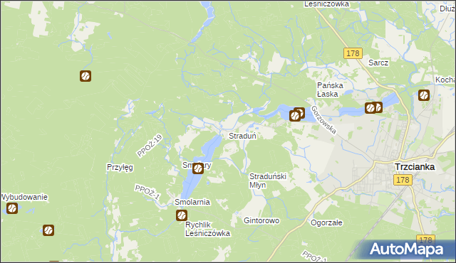 mapa Straduń, Straduń na mapie Targeo