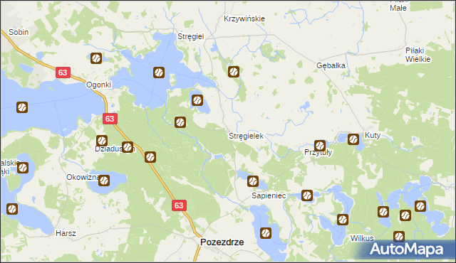 mapa Stręgielek, Stręgielek na mapie Targeo