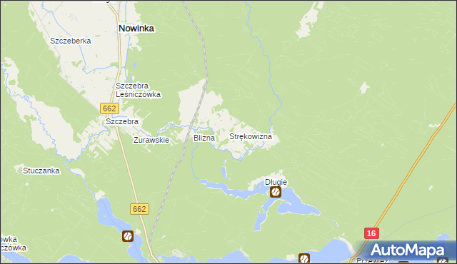 mapa Strękowizna, Strękowizna na mapie Targeo