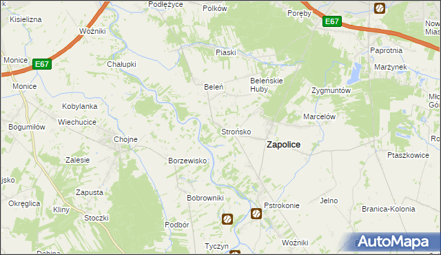 mapa Strońsko, Strońsko na mapie Targeo