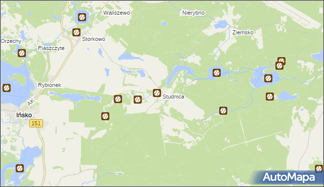 mapa Studnica gmina Ińsko, Studnica gmina Ińsko na mapie Targeo