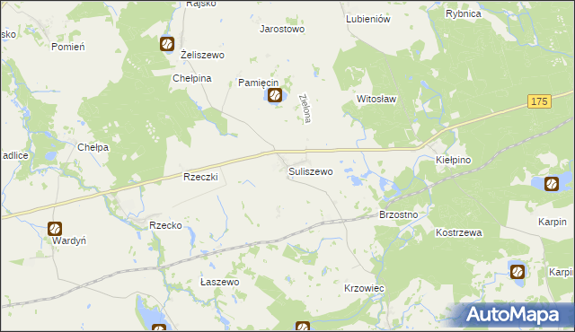 mapa Suliszewo gmina Choszczno, Suliszewo gmina Choszczno na mapie Targeo