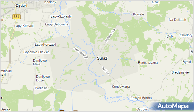 mapa Suraż, Suraż na mapie Targeo