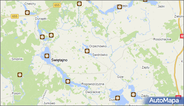 mapa Świdrówko, Świdrówko na mapie Targeo