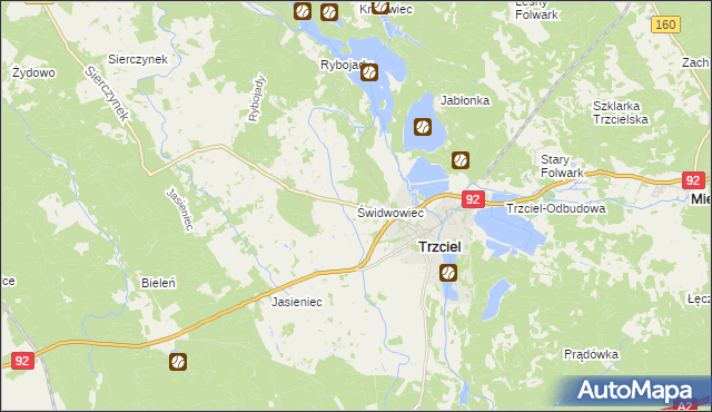 mapa Świdwowiec, Świdwowiec na mapie Targeo