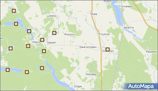 mapa Świerszczewo, Świerszczewo na mapie Targeo