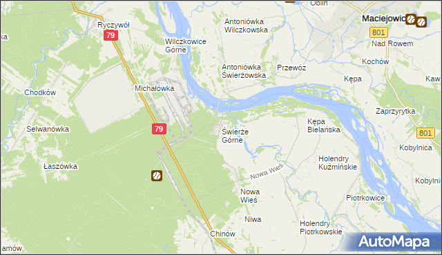 mapa Świerże Górne, Świerże Górne na mapie Targeo