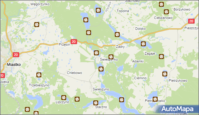 mapa Świeszynko, Świeszynko na mapie Targeo