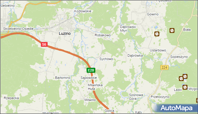 mapa Sychowo, Sychowo na mapie Targeo