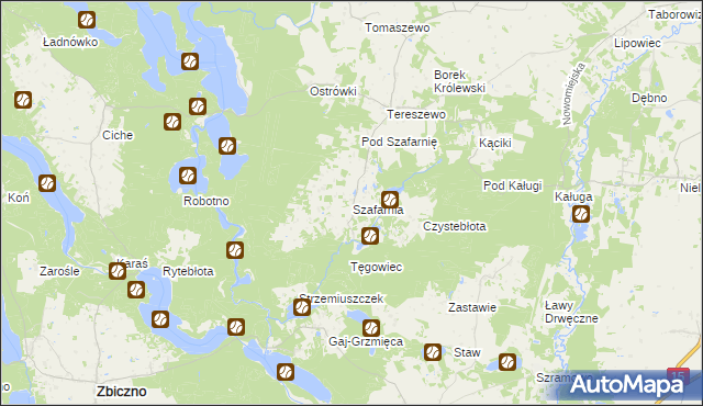 mapa Szafarnia gmina Kurzętnik, Szafarnia gmina Kurzętnik na mapie Targeo