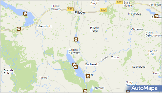 mapa Szafranki gmina Filipów, Szafranki gmina Filipów na mapie Targeo