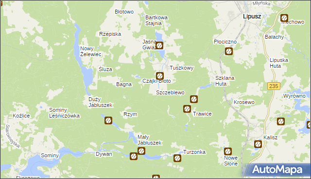 mapa Szczeblewo, Szczeblewo na mapie Targeo