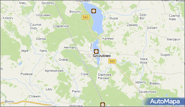 mapa Szczutowo powiat sierpecki, Szczutowo powiat sierpecki na mapie Targeo