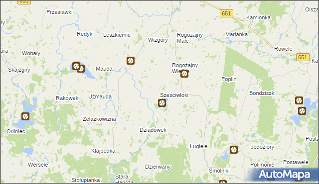 mapa Sześciwłóki, Sześciwłóki na mapie Targeo