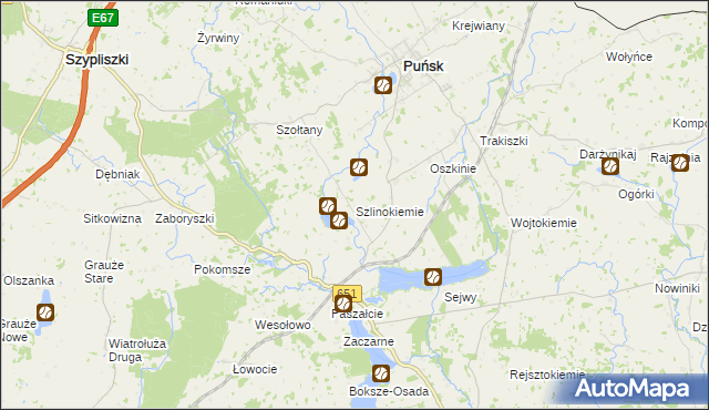 mapa Szlinokiemie, Szlinokiemie na mapie Targeo