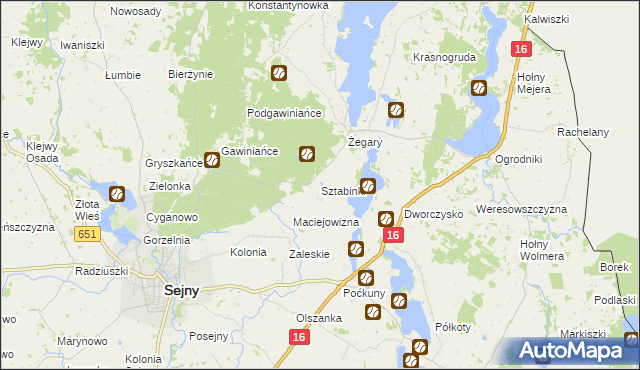 mapa Sztabinki, Sztabinki na mapie Targeo