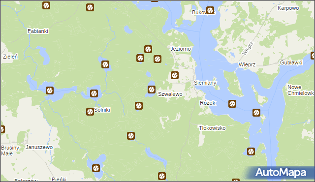 mapa Szwalewo, Szwalewo na mapie Targeo