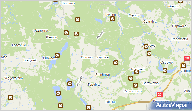 mapa Szydlice, Szydlice na mapie Targeo