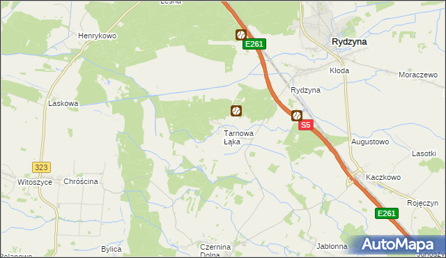 mapa Tarnowa Łąka, Tarnowa Łąka na mapie Targeo