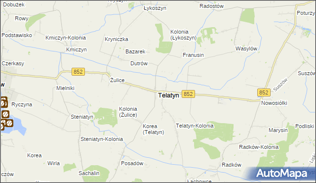 mapa Telatyn, Telatyn na mapie Targeo