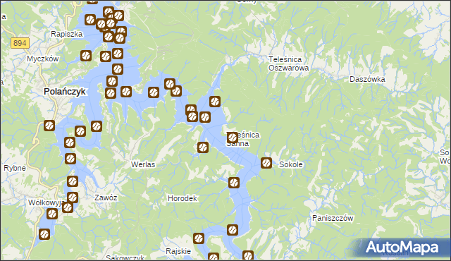 mapa Teleśnica Sanna, Teleśnica Sanna na mapie Targeo