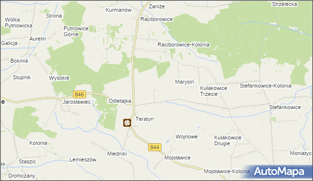 mapa Teratyn-Kolonia, Teratyn-Kolonia na mapie Targeo