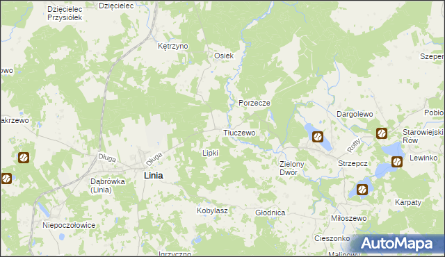 mapa Tłuczewo, Tłuczewo na mapie Targeo