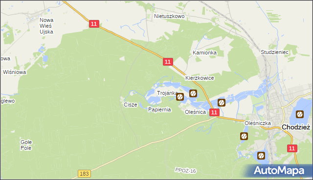 mapa Trojanka, Trojanka na mapie Targeo