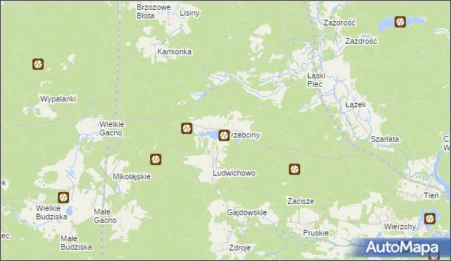 mapa Trzebciny, Trzebciny na mapie Targeo