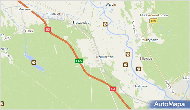 mapa Trzebiszewo, Trzebiszewo na mapie Targeo