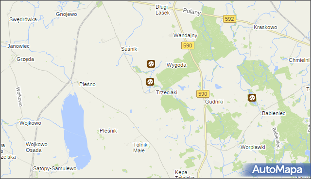 mapa Trzeciaki, Trzeciaki na mapie Targeo