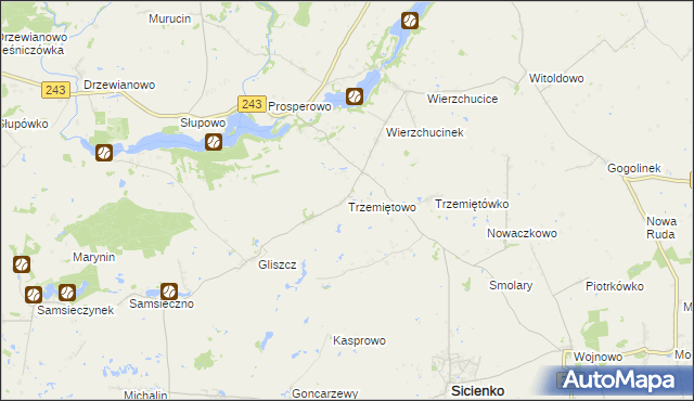 mapa Trzemiętowo, Trzemiętowo na mapie Targeo