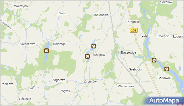 mapa Trzygłów, Trzygłów na mapie Targeo