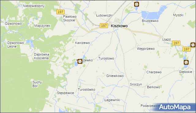 mapa Turostowo, Turostowo na mapie Targeo