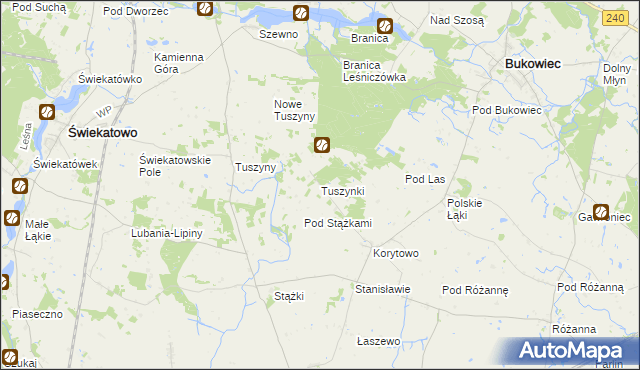 mapa Tuszynki, Tuszynki na mapie Targeo