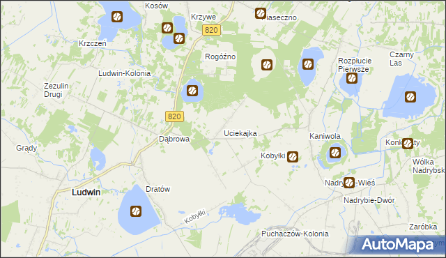 mapa Uciekajka, Uciekajka na mapie Targeo