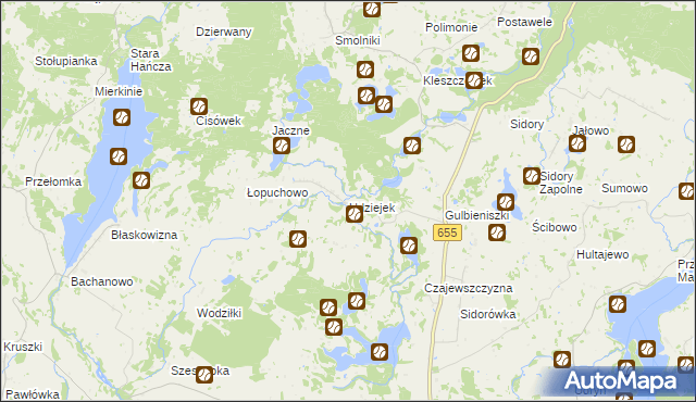 mapa Udziejek, Udziejek na mapie Targeo