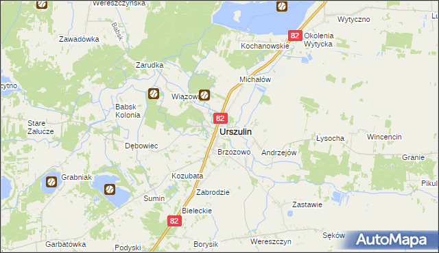 mapa Urszulin powiat włodawski, Urszulin powiat włodawski na mapie Targeo