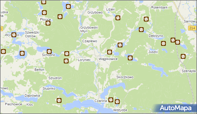 mapa Wąglikowice, Wąglikowice na mapie Targeo