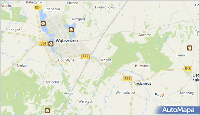 mapa Wałycz, Wałycz na mapie Targeo