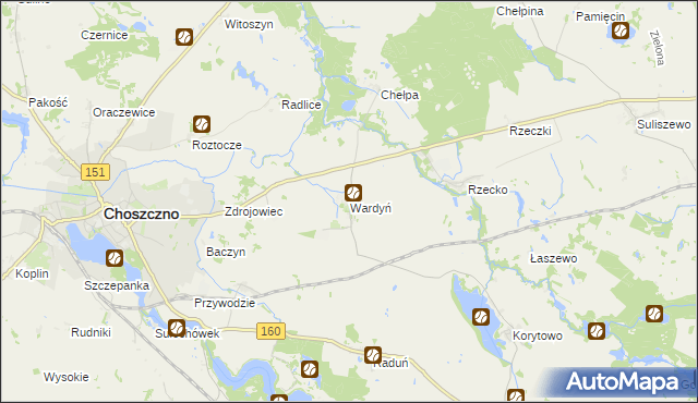 mapa Wardyń, Wardyń na mapie Targeo