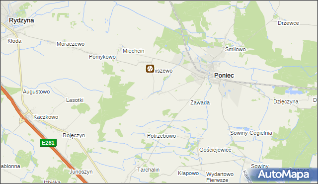 mapa Waszkowo, Waszkowo na mapie Targeo