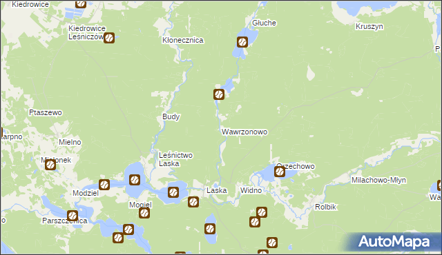 mapa Wawrzonowo, Wawrzonowo na mapie Targeo