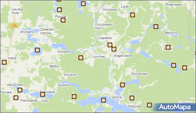 mapa Wawrzynowo, Wawrzynowo na mapie Targeo