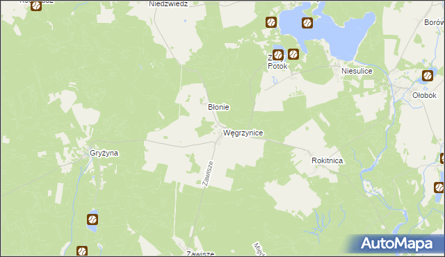 mapa Węgrzynice, Węgrzynice na mapie Targeo