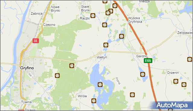 mapa Wełtyń, Wełtyń na mapie Targeo