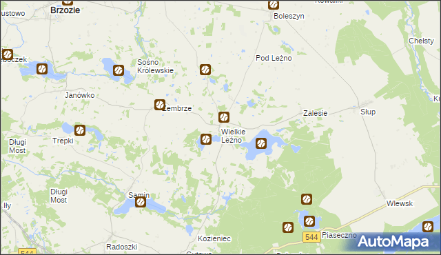 mapa Wielkie Leźno, Wielkie Leźno na mapie Targeo