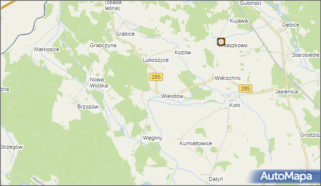 mapa Wielotów, Wielotów na mapie Targeo